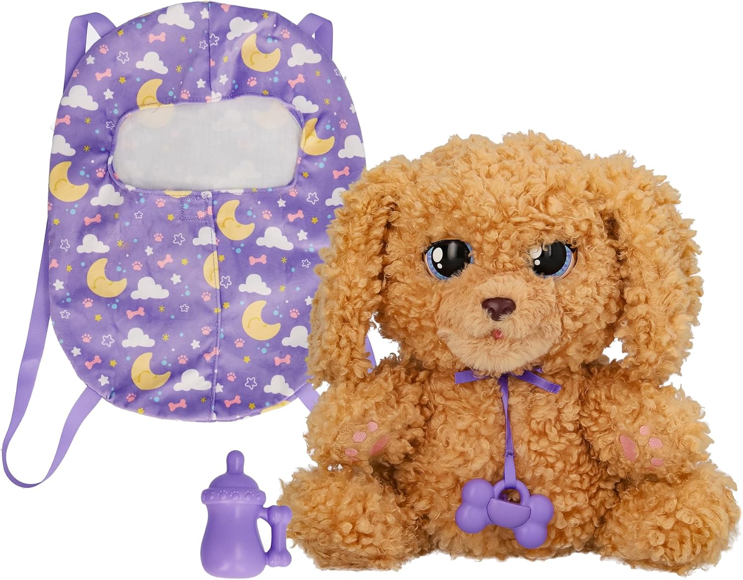 BABY PAWS Love and Care Labradoodle, Interactive Plush Puppy that Reacts to your Inputs in 7 Different Ways, With 3 Accessories, You can Take it Anywhere with it's Bag, Toy for Kids Age 4 and Up