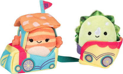 Squishmallows Micromallows SQMM0015 Accessory Set - Train Ride Super Soft Mini 6.5 cm Plush Figures (Tristan & Lucienne