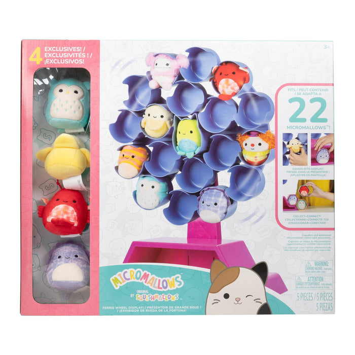 Squishmallows Jazwares Micromallows SQMM0044 - Micromallows Ferris Wheel Display Including 4 Super Soft Mini 6.5 cm Plush Figures