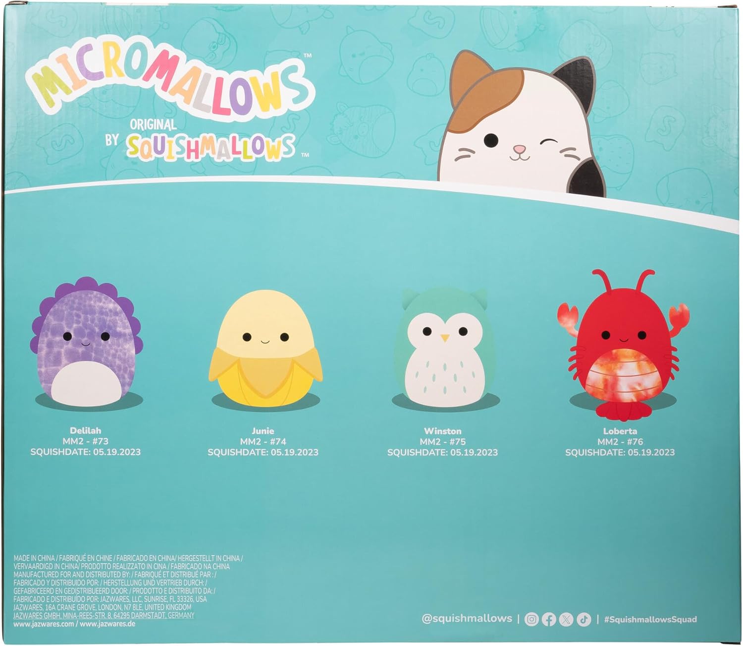 Squishmallows Jazwares Micromallows SQMM0044 - Micromallows Ferris Wheel Display Including 4 Super Soft Mini 6.5 cm Plush Figures