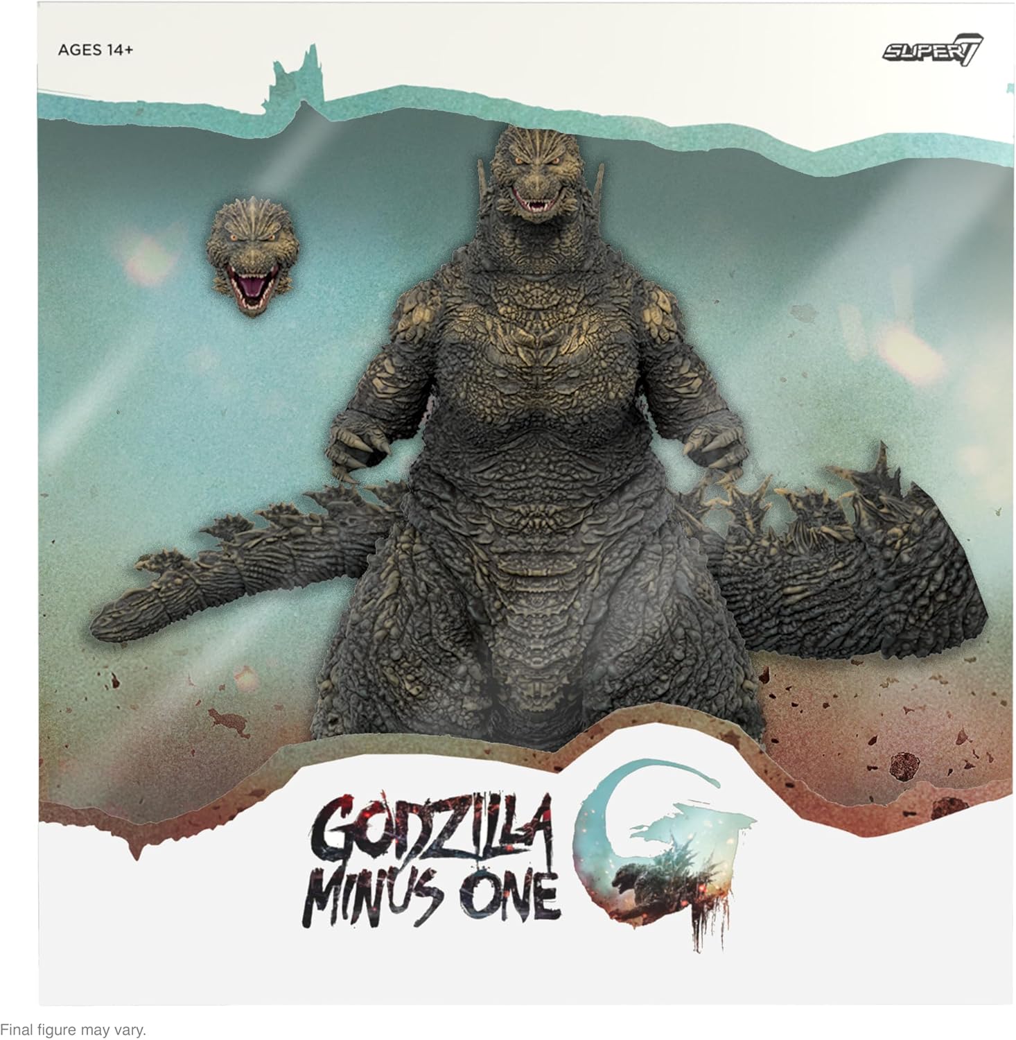 Super7 ULTIMATES! Toho Godzilla Minus One - 8" Toho Godzilla Action Figure and Godzilla: King of Monsters (Japanese Release Speed Poster) 1,000 Piece Toho Puzzle Bundle