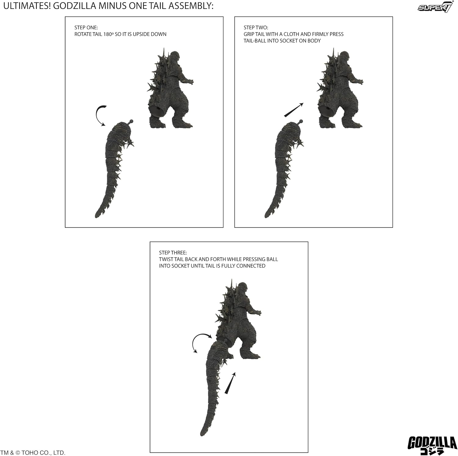Super7 ULTIMATES! Toho Godzilla Minus One - 8" Toho Godzilla Action Figure and Godzilla: King of Monsters (Japanese Release Speed Poster) 1,000 Piece Toho Puzzle Bundle