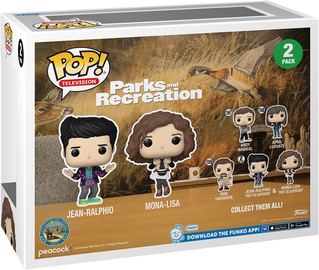 Funko Pop! TV: P&R 15th – Mona & Jean - Jean-Ralphio Saperstein - (2PK) - Parks and Recreation - Collectable Vinyl Figure - Gift Idea - Official Merchandise - Toys for Kids & Adults - TV Fans
