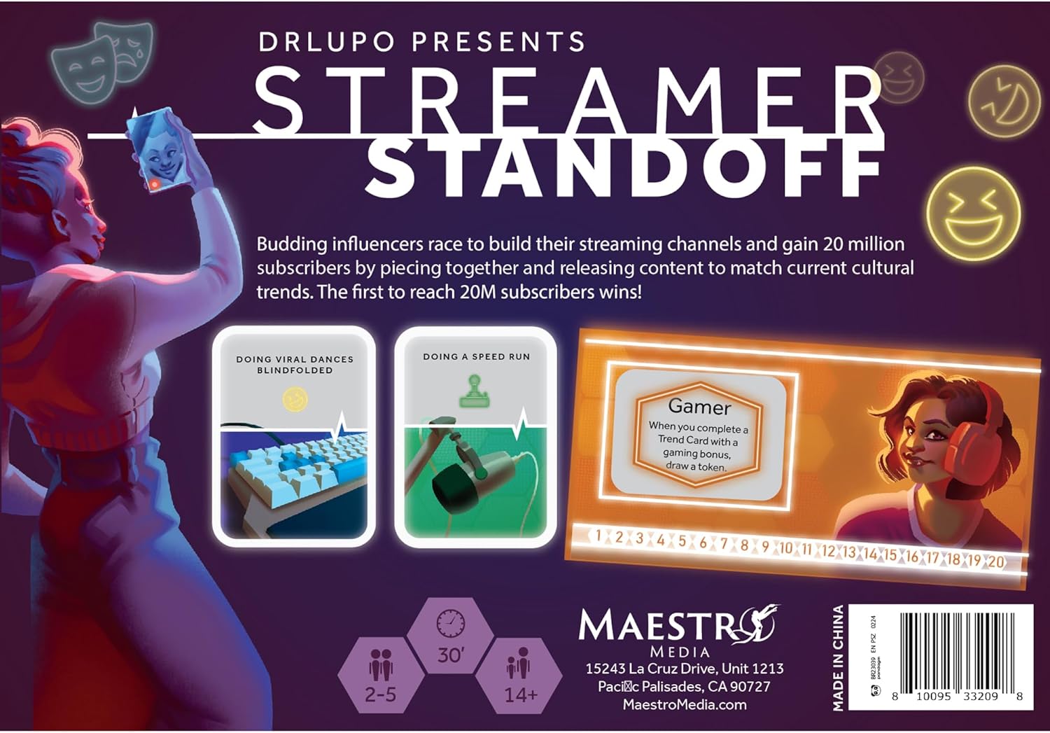 | Streamer Standoff | Strategy Board Game | Create Content, Build Your Channel & Race to 20M Subscribers | 2-5 Players | 25 Min | Ages 14+