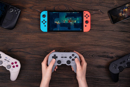 8Bitdo Pro 2 Bluetooth Controller for Switch, Hall Effect Joystick Update, Wireless Gaming Controller for Switch, Switch 2, PC, Android, and Steam Deck & Apple (Gray Edition
