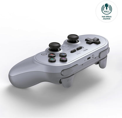 8Bitdo Pro 2 Bluetooth Controller for Switch, Hall Effect Joystick Update, Wireless Gaming Controller for Switch, Switch 2, PC, Android, and Steam Deck & Apple (Gray Edition