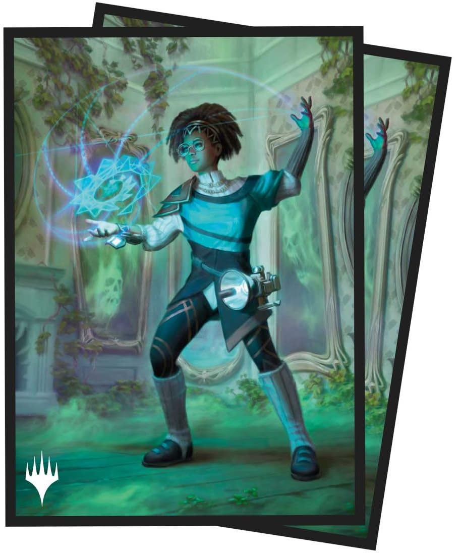 Ultra PRO - MTG Duskmourn 100ct Deck Protector Sleeves Commander Zimone, Mystery Unraveler, Standard Size Card Sleeves with Durable ChromaFushion Tech, Matte Finish Card Sleeves, MTG Card Sleeves