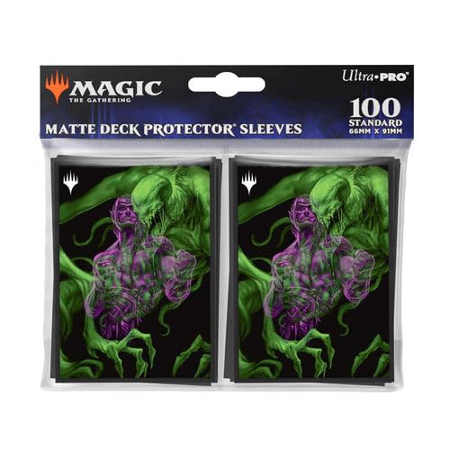 Ultra PRO - MTG Duskmourn 100ct Deck Protector Sleeves Ft. Tyvar, The Pummeler, Kartenhüllen in Standardgröße mit langlebiger ChromaFushion-Technologie, Matte Finish Kartenhüllen, MTG Kartenhüllen