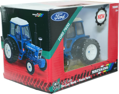 Britains Ford 7600 with Dual Rear Wheels - Diecast Toy Tractor Farm Toys 1 32 Scale - Metal and Plastic Tractor Toys - Collectible Model Farm Tractors for Plus 3 Year Olds