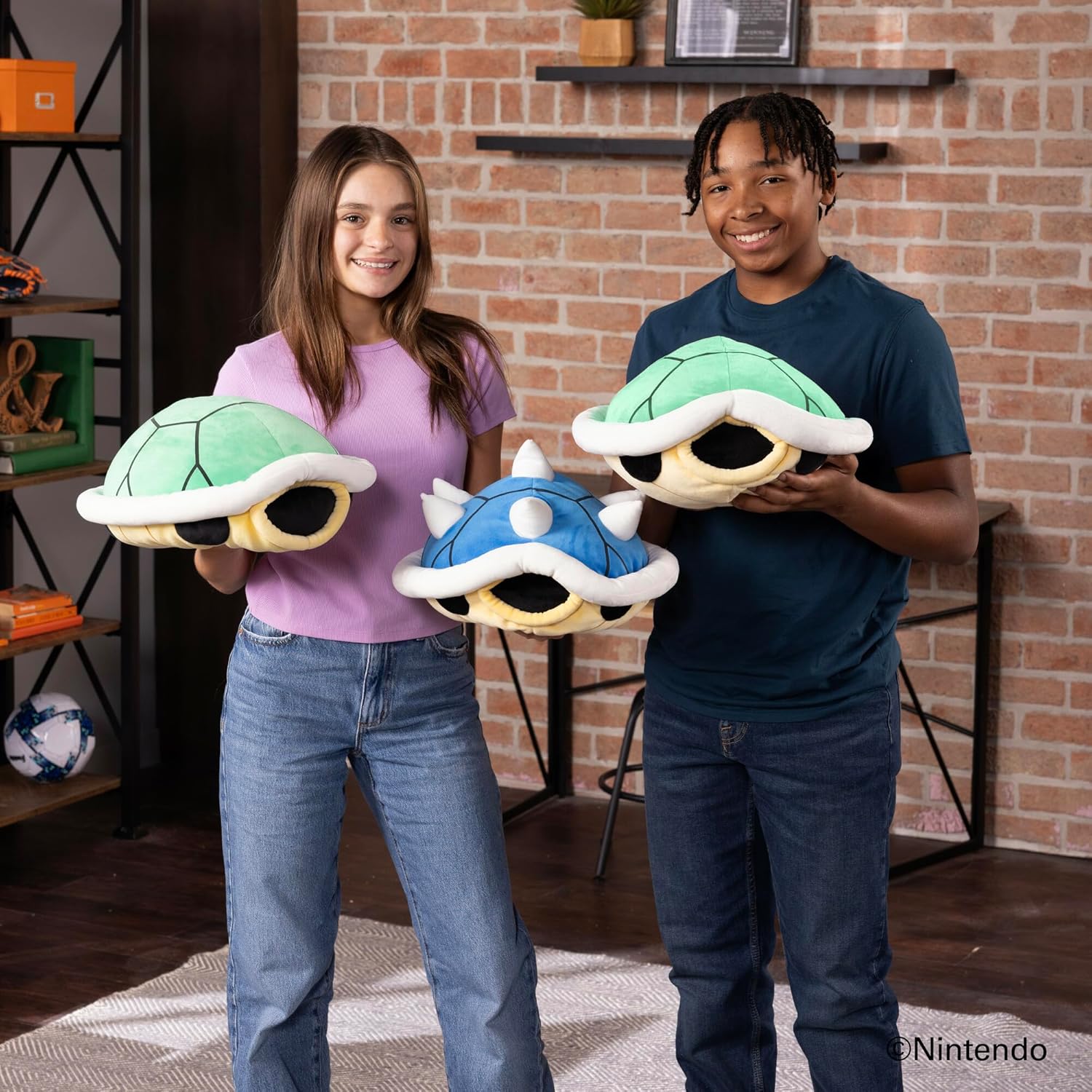 Club Mocchi Mocchi Super Mario Green Shell Mega-Plüschfigur, 38,1 cm – Super-Mario-Sammelspielzeug für Kinder ab 3 Jahren