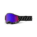 100% Accuri 2 Goggles - Eyewear for Motocross & Mountain Biking - Goggles for Dirt Bikes, Motorcycles & Bike Sports - Blackline, Mirror Red/Blue Lens