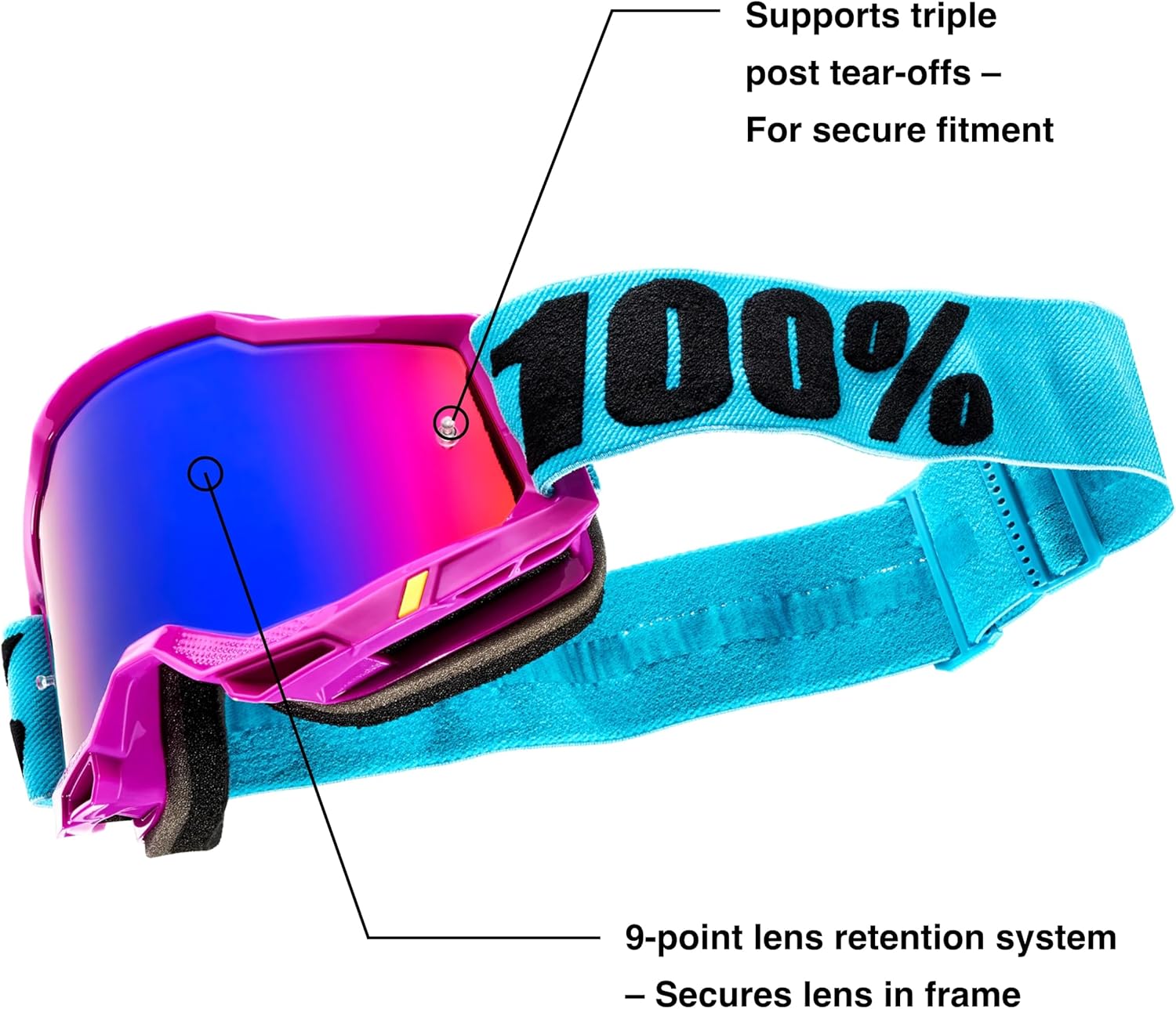 100% Accuri 2 Goggle Redline / Mirror Red Lens