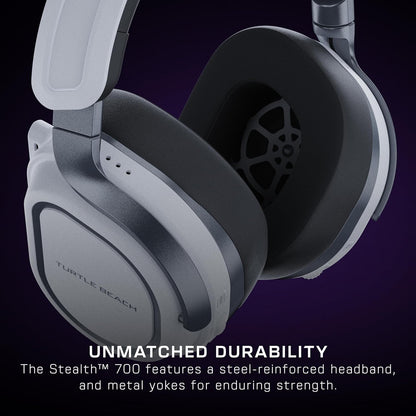 Turtle Beach Stealth 700 Console White PlayStation Wireless Gaming Headset w/ 80hr Battery, Bluetooth, Dual Transmitters & 60mm Speakers for PS5, PS4, Nintendo Switch, PC & Mobile