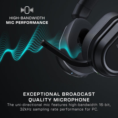 Turtle Beach Stealth 700 Black PC Wireless Gaming Headset w/ 80hr Battery, Bluetooth, Dual Transmitters & 60mm Speakers for PC, PS5, PS4, Nintendo Switch & Mobile