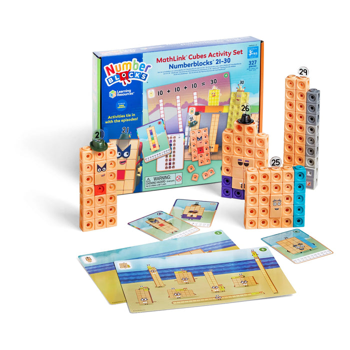 Learning Resources MathLink Cubes Numberblocks 21–30 Set Bambini di 3 Anni, 20 attività Correlate alla Serie TV, Giocattoli Sensoriali per l'Autismo, Multicolore, HM96321UK
