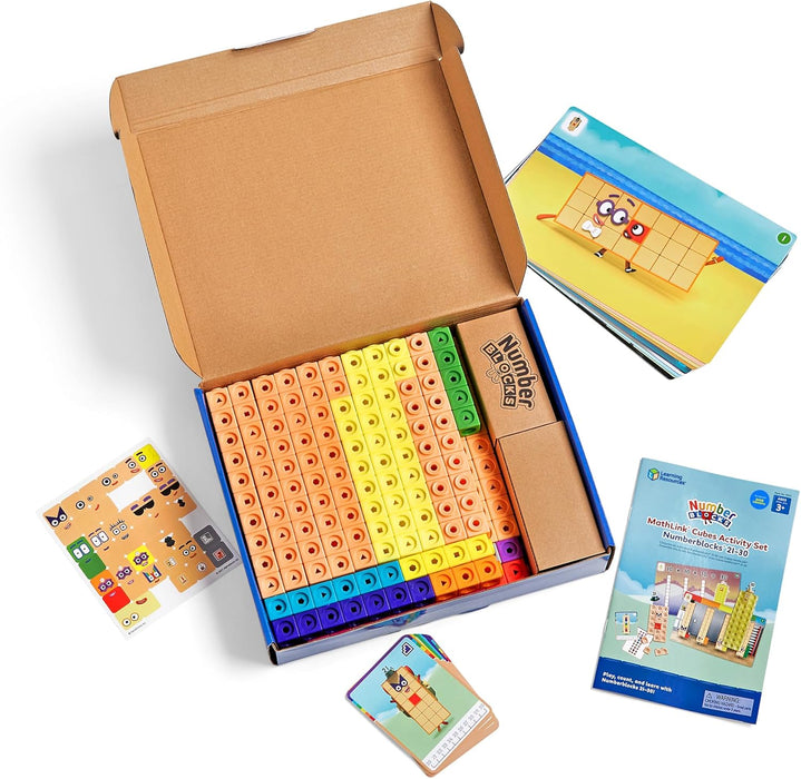 Learning Resources MathLink Cubes Numberblocks 21–30 Set Bambini di 3 Anni, 20 attività Correlate alla Serie TV, Giocattoli Sensoriali per l'Autismo, Multicolore, HM96321UK