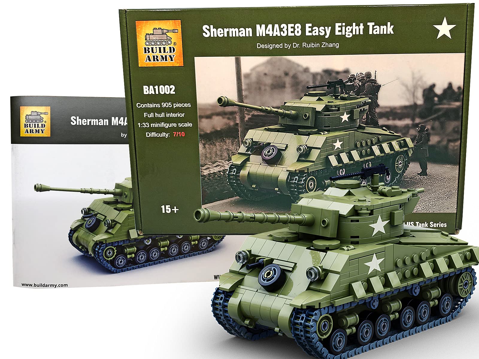 Buildarmy WWII U.S. M4A3E8 Sherman Easy8 Panzer Baustein Modell Construction Set