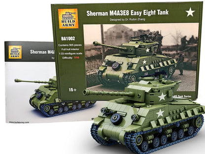 Buildarmy WWII U.S. M4A3E8 Sherman Easy8 Panzer Baustein Modell Construction Set