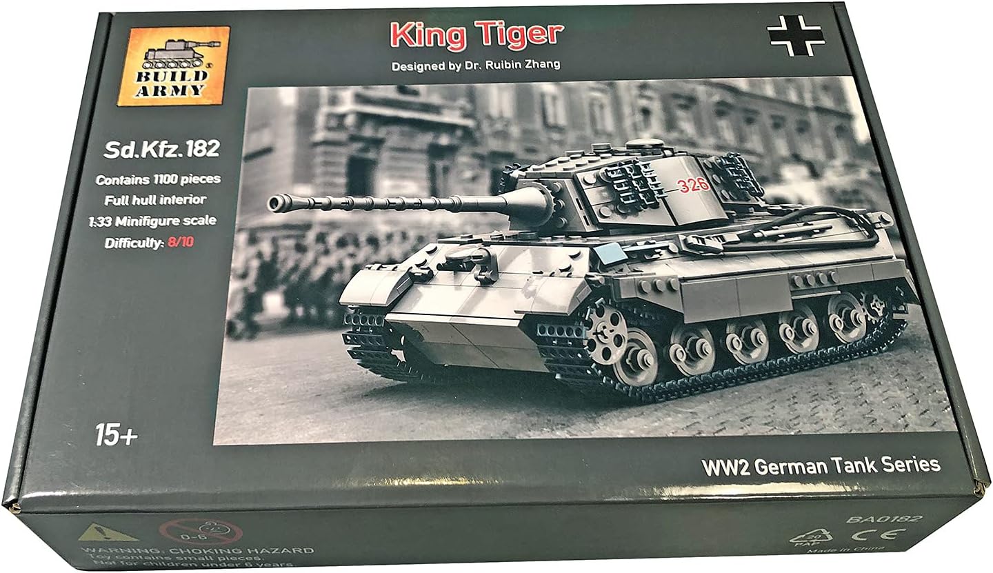 Buildarmy WW2 Deutsche King Tiger (Tiger II) Baustein Modell Construction Set