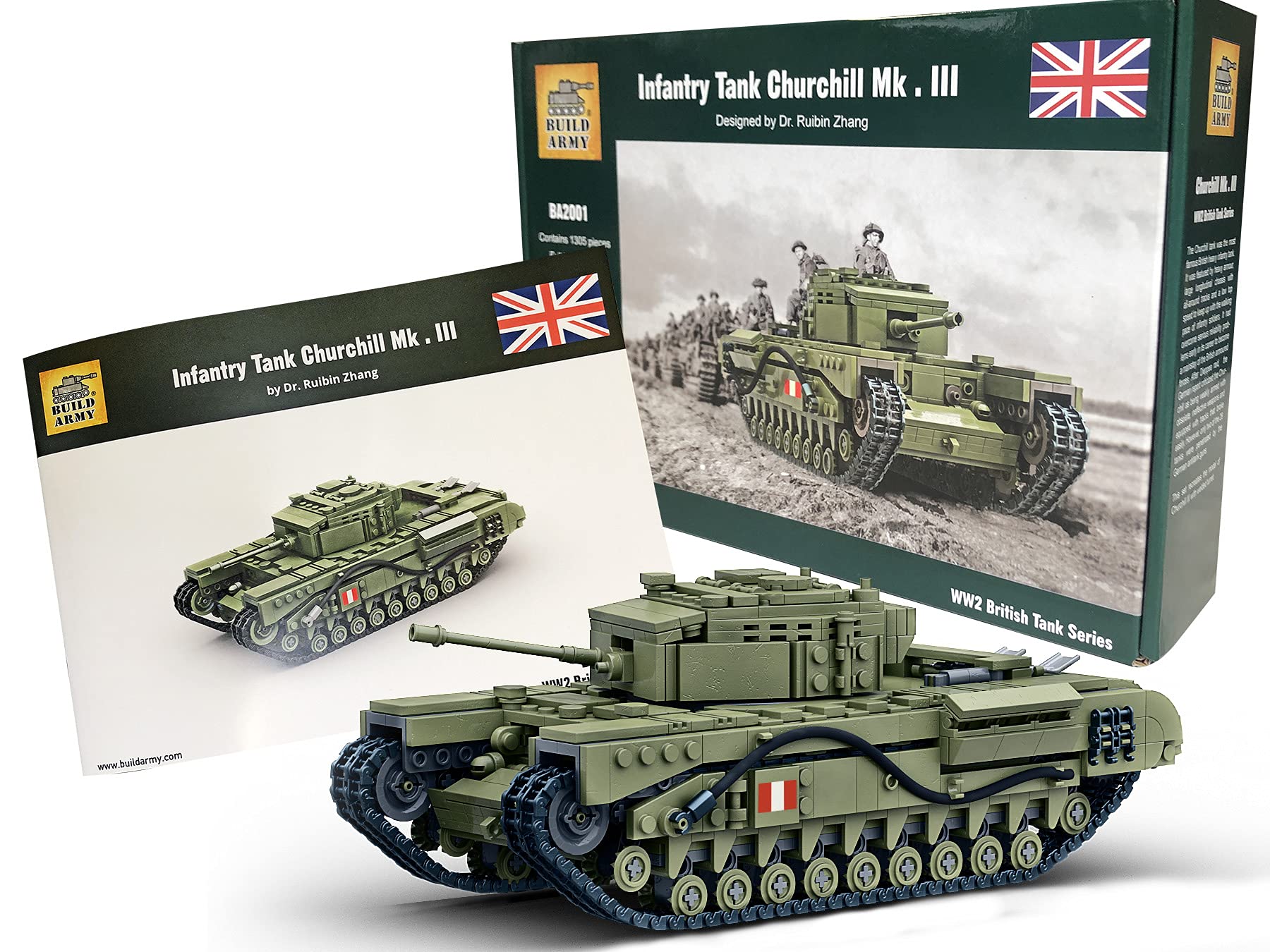 Buildarmy WWII British Churchill Tank MK III Baustein modell Construction Set