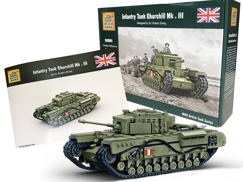 Buildarmy WWII British Churchill Tank MK III Baustein modell Construction Set