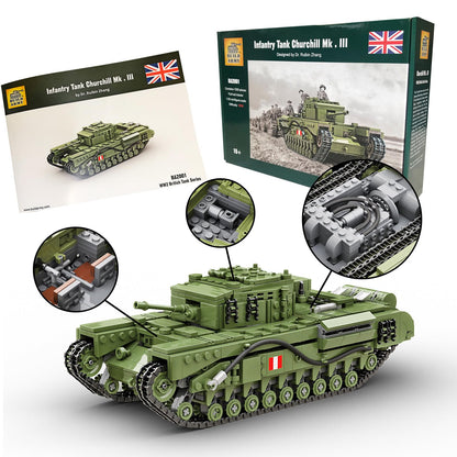 Buildarmy WWII British Churchill Tank MK III Baustein modell Construction Set