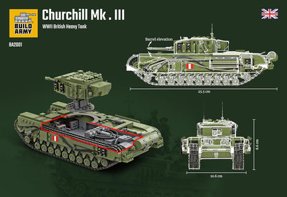 Buildarmy WWII British Churchill Tank MK III Baustein modell Construction Set