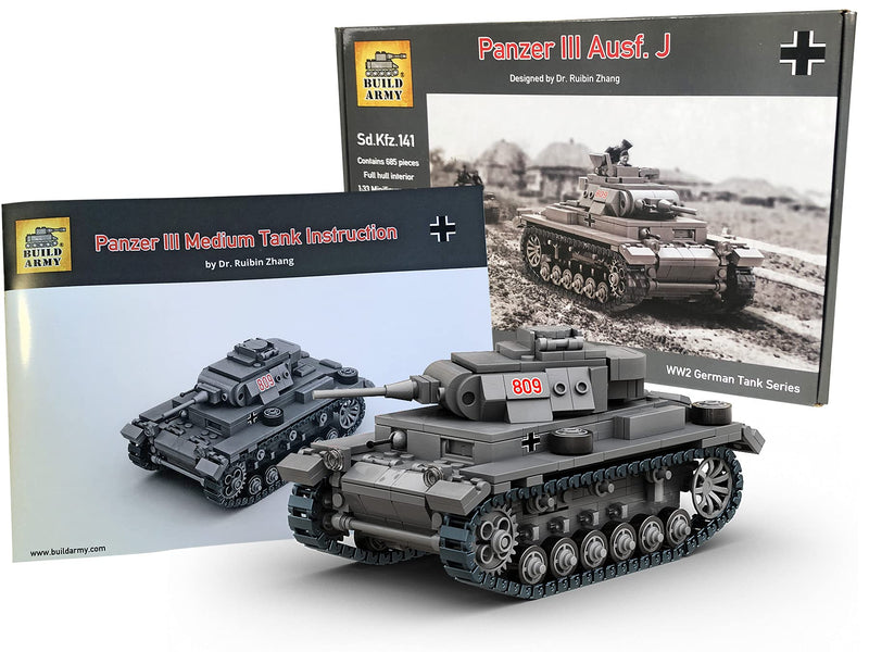 Buildarmy Deutsche WWII Panzer III AUSF.J Baustein Modell Construction Set