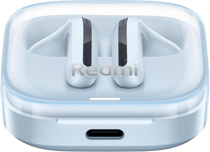 Xiaomi Redmi Buds 6 Active In-Ear Headphones, Bluetooth 5.4, Up to 30 Hours Battery Life, 14.2 mm Dynamic Driver, IPX4 Water Protection, Phone Call Noise Reduction, Transparent Blue