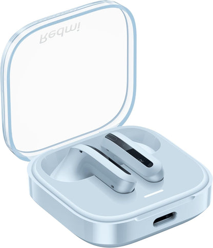 Xiaomi Redmi Buds 6 Active In-Ear Headphones, Bluetooth 5.4, Up to 30 Hours Battery Life, 14.2 mm Dynamic Driver, IPX4 Water Protection, Phone Call Noise Reduction, Transparent Blue