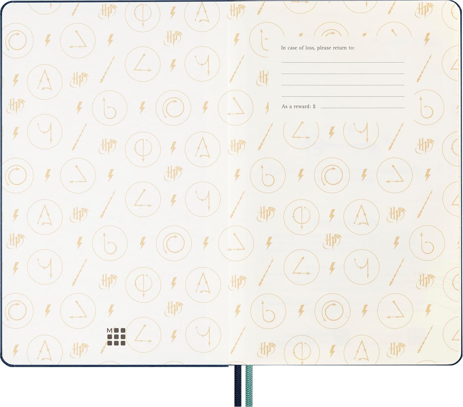 Moleskine Giftbox Colección Hechizos Wizarding World Harry Potter, Caja de Regalo con Bolígrafo Kaweco, Washi Tape, Cuaderno a Rayas con Tapa Dura y Cierre Elástico, Formato Grande 13 x 21 cm