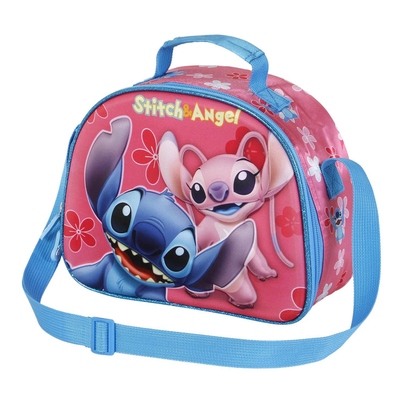Disney Lilo and Stitch Match-3D Lunch Bag, Pink, 25.5 x 20 cm