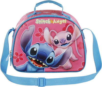 Disney Lilo and Stitch Match-3D Lunch Bag, Pink, 25.5 x 20 cm