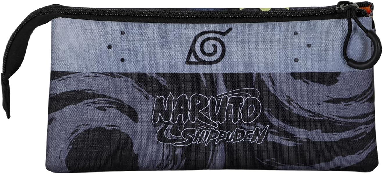 Naruto Kid-Triple Pencil Case, Grey, 23 x 11 cm