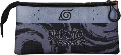 Naruto Kid-Triple Pencil Case, Grey, 23 x 11 cm