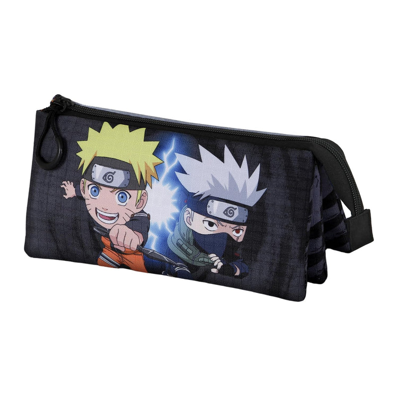 Naruto Kid-Triple Pencil Case, Grey, 23 x 11 cm