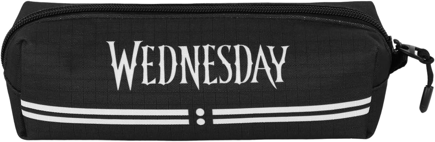 Wednesday Cute-Fan Square Pencil Case 2.2, Grey, 22 x 9 cm
