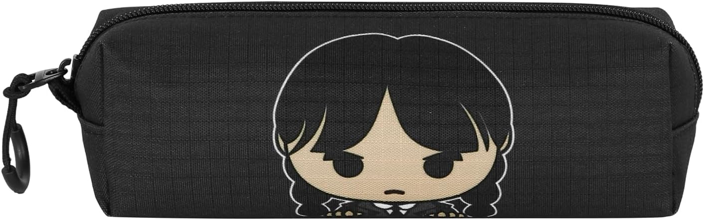Wednesday Cute-Fan Square Pencil Case 2.2, Grey, 22 x 9 cm