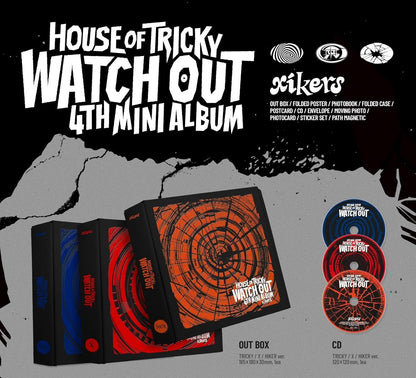 House Of Tricky : Watch Out - Random Cover - incl. 96pg Photobook, Folded Poster, Folded Case, 2 Postcards, Envelope, Moving Photo, 2 Photocards, Sticker Set + Path Magnetic