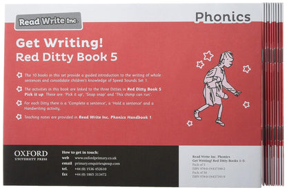 Read Write Inc. Phonics: Get Writing! Red Ditty Book 5 Pack of 10