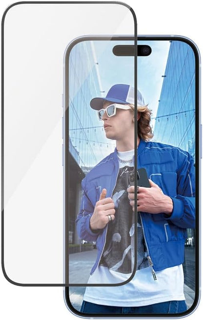 PanzerGlass Ultra Wide Fit Screen Protector for Apple iPhone 16/15 / 14 Pro| Edge to Edge Tempered Glass, Drop/Scratch Protection, Anti-Fingerprint, Easy Install, Case Friendly - Clear