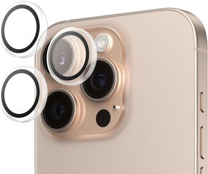 PanzerGlass HOOPS Camera Lens Protector for Apple iPhone 16 Pro / 16 Pro Max 2024| Ultra High Clarity Glass,Full Coverage Individual Lens Protection, Anti-Scratch Anti-Fingerprint - Transparent