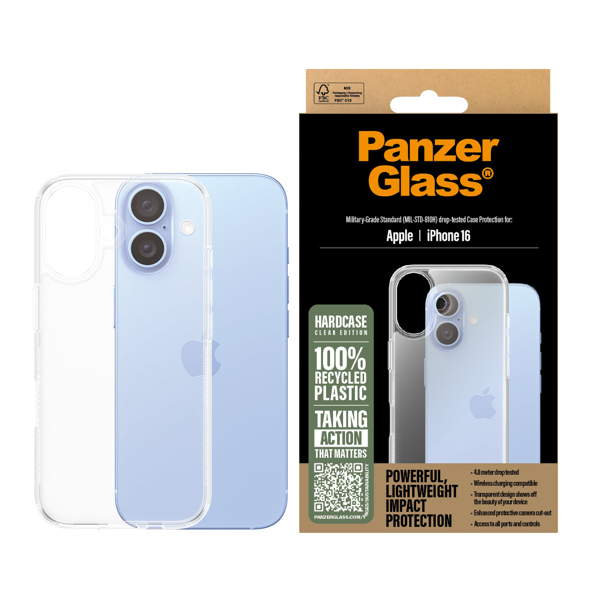 PanzerGlass ® HardCase Transparent iPhone 16