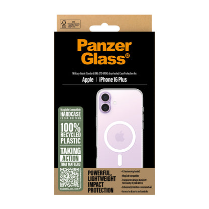 PanzerGlass ® HardCase Transparent w. White MagSafe iPhone 16 Plus