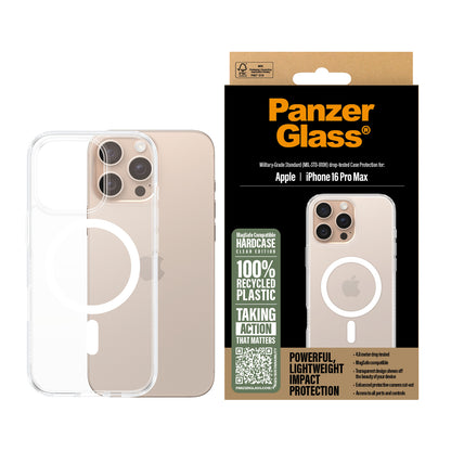 PanzerGlass ® HardCase Transparent w. White MagSafe iPhone 16 Pro Max