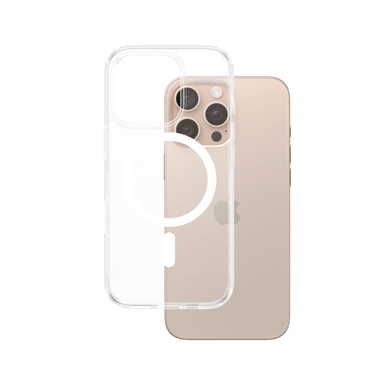 PanzerGlass ® HardCase Transparent w. White MagSafe iPhone 16 Pro Max