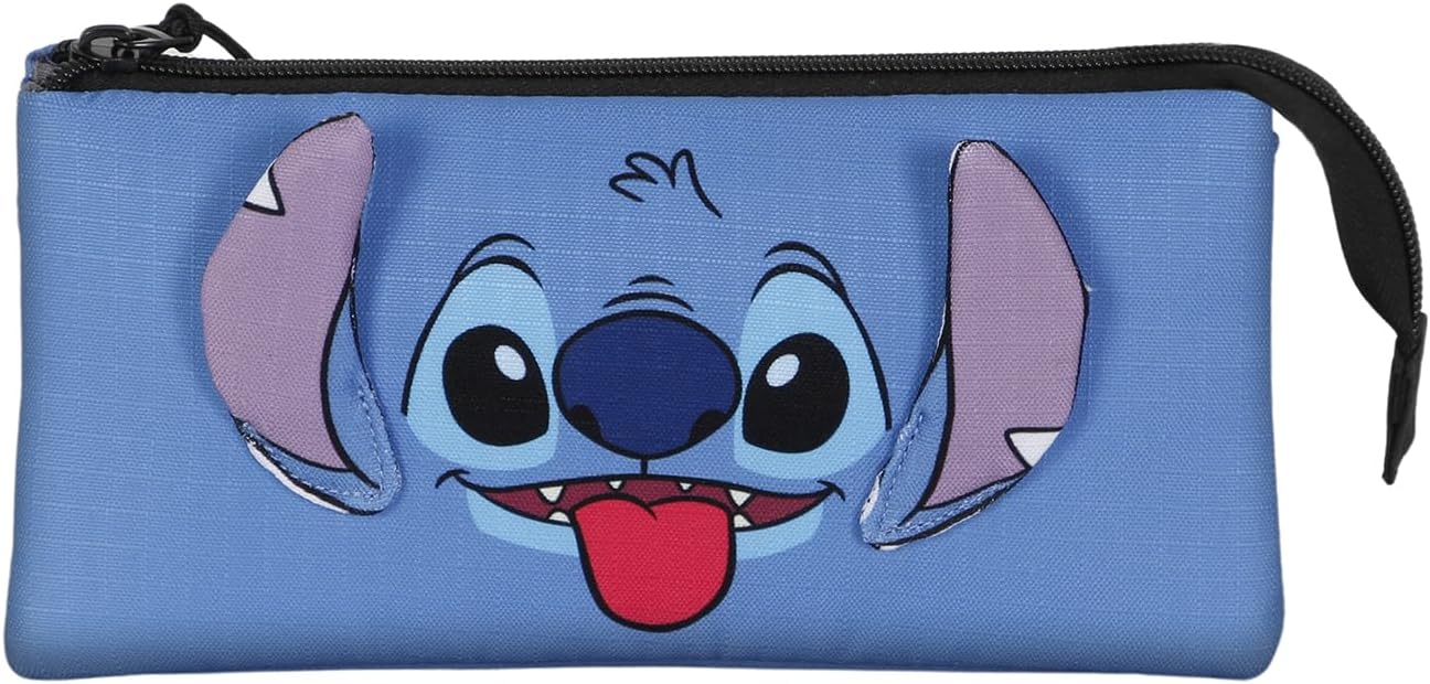 Lilo and Stitch Cool-Triple Pencil Case, Blue, 23 x 11 cm