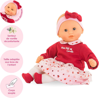 Corolle - Mijn eerste pop, Baby Calin Margaux hartblaadjes, 30 cm, vanaf 18 maanden, 9000100730