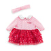 Corolle - Jurk en hoofdband met hartjes, kleding, voor poppen 30 cm, vanaf 18 maanden, 9000110980