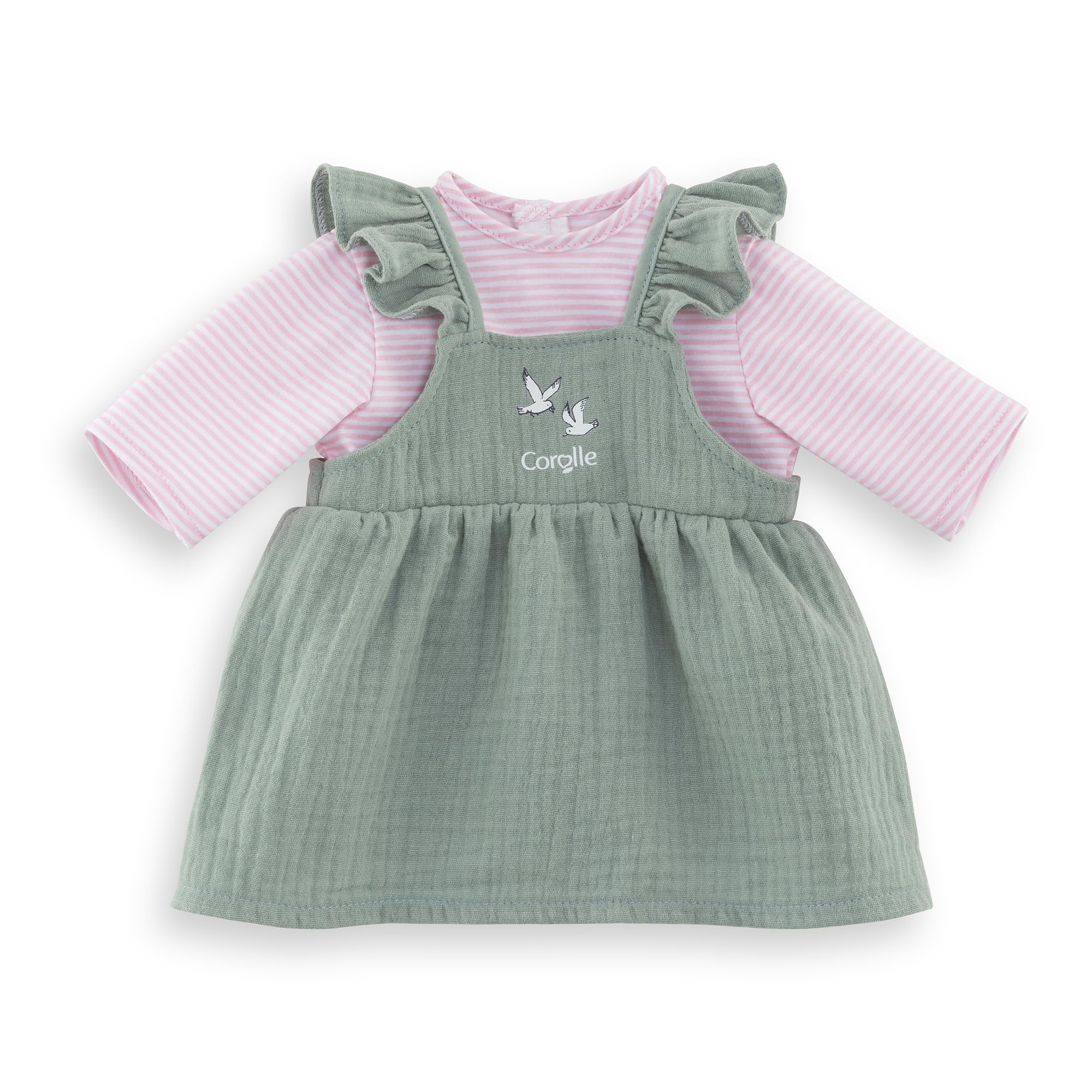 Corolle - Dress with Ruffles and T-Shirt with Loire Edges, Clothing, for Doll 42 cm, from 2 Years, 9000160160